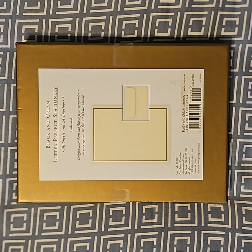 BLACK AND CREAM Letters & Envelopes Stationery